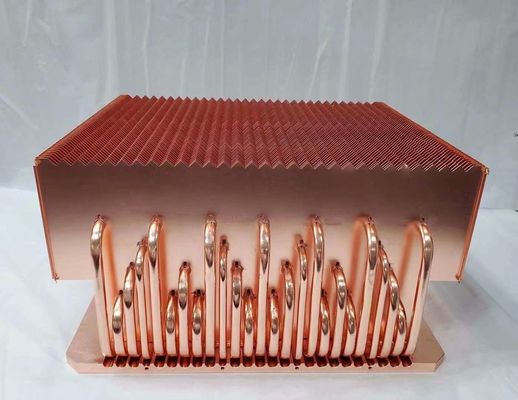 Pure Copper Base Copper Fin Copper Pipe Heat Sink Module Gold Plating High Power